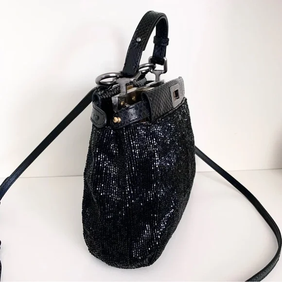 New Fendi beaded Python peekaboo crossbody bag - Picture 14 of 16